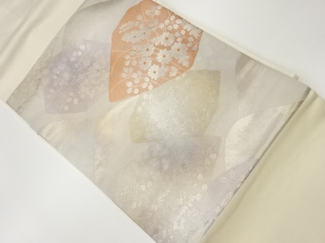 秋草模様織出し名古屋帯